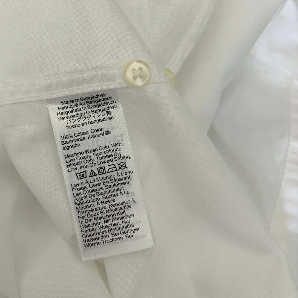NWT!!‎ Men's J. CREW Short Sleeve Broken-In Organic Cotton Oxford Shirt White S